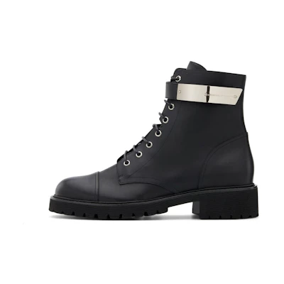 Giuseppe Zanotti 'Black Chunky Heel Lace-Up Boots'