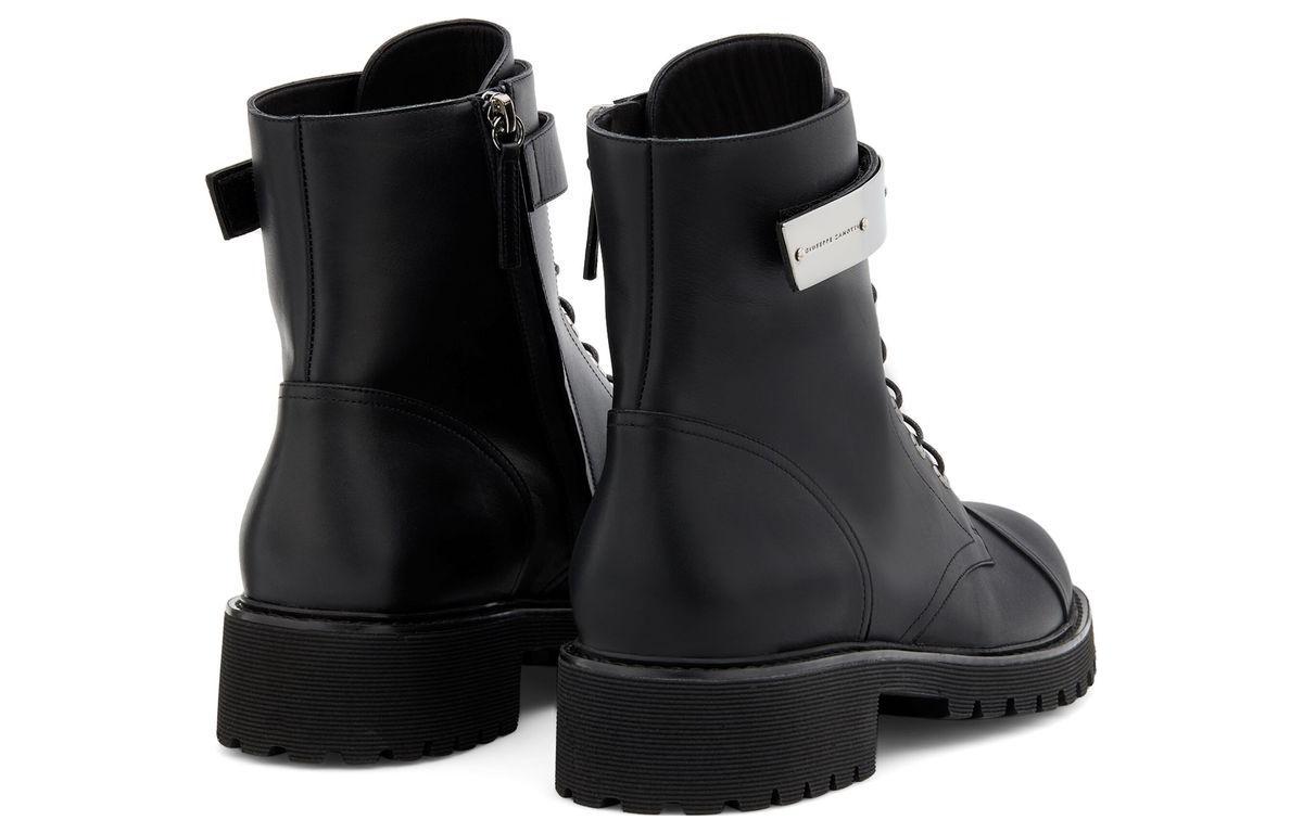 Giuseppe Zanotti 'Black Chunky Heel Lace-Up Boots' 圖 4