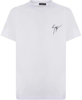 Giuseppe Zanotti White Short Sleeve T-Shirt with Embroidered Logo IRU0007002 Giuseppe Zanotti White Short Sleeve T-Shirt with Embroidered Logo IRU0007002