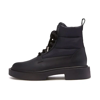 Giuseppe Zanotti Achille Ice 'Black Leather Nylon Lace-Up'