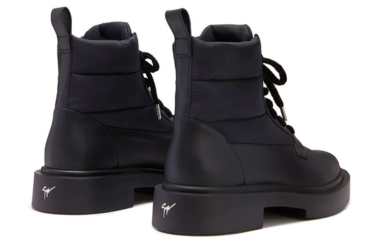 Giuseppe Zanotti Achille Ice 'Black Leather Nylon Lace-Up' 圖 3