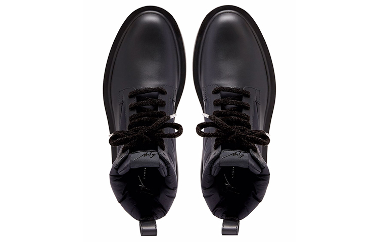 Giuseppe Zanotti Achille Ice 'Black Leather Nylon Lace-Up' 圖 4