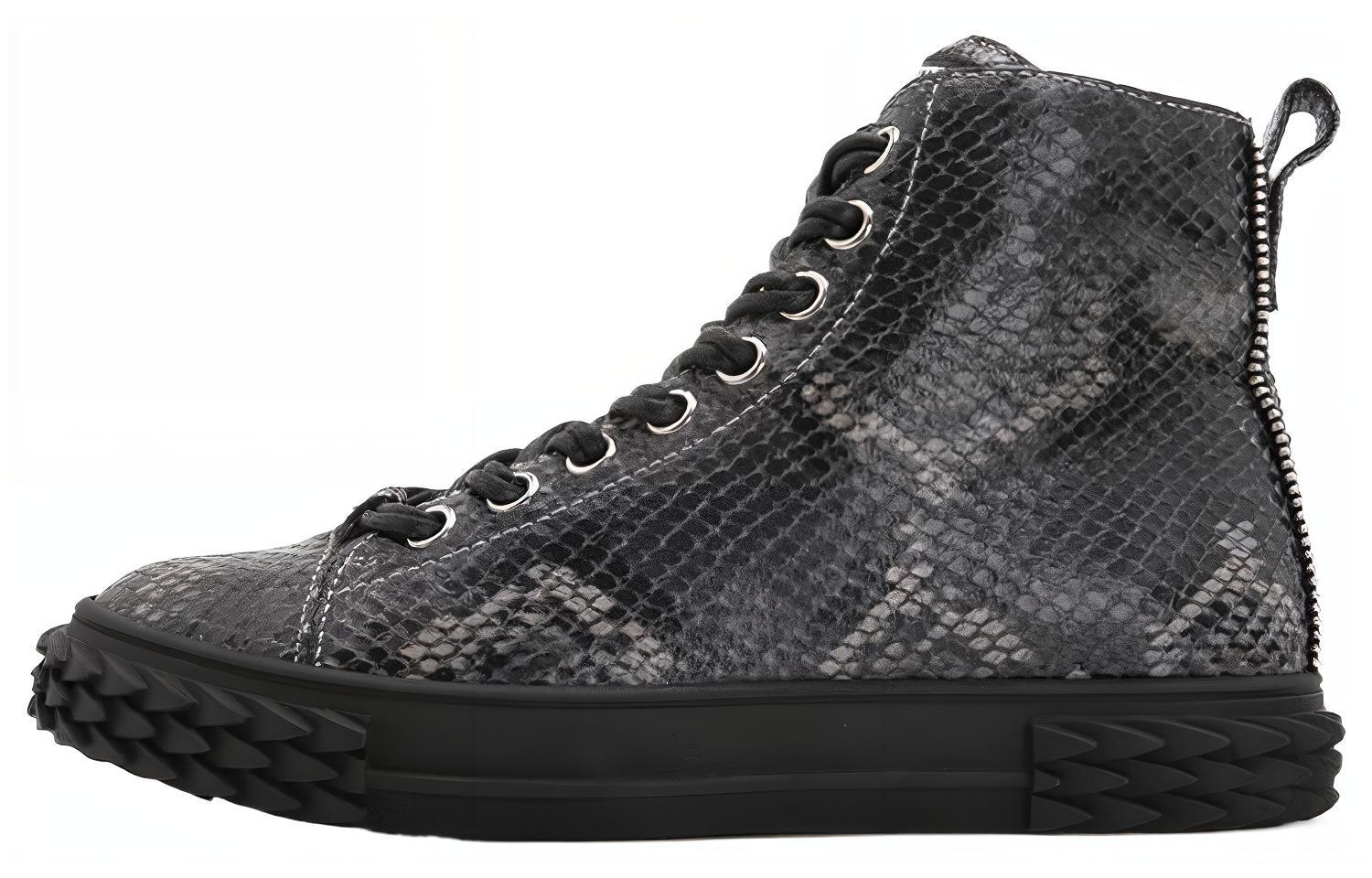 Giuseppe Zanotti Blabber High 'Black Embossed Leather'