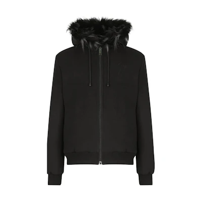 Giuseppe Zanotti Black Embroidered Logo Hoodie Jacket for Men IRU1001002