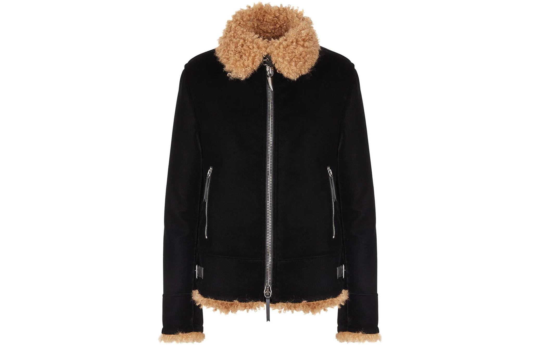 Giuseppe Zanotti Black Zip-Up Slim Fit Jacket with Plain Collar Long Sleeves IRU1002001