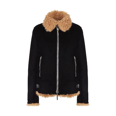 Giuseppe Zanotti Black Zip-Up Slim Fit Jacket with Plain Collar Long Sleeves IRU1002001