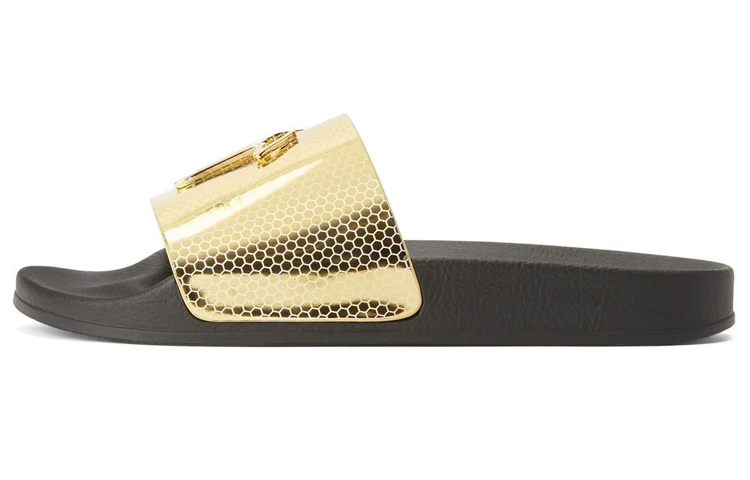 Buy giuseppe zanotti/GZ Brett 層壓合成 圖案印花 時尚拖鞋 男款 金色