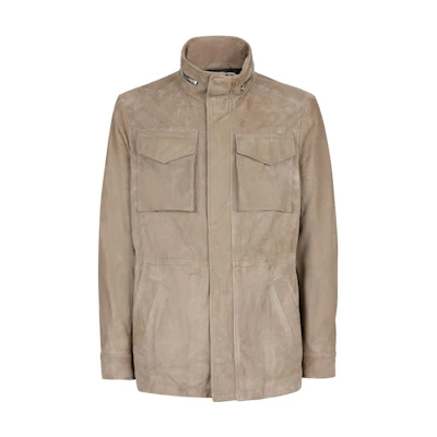 Giuseppe Zanotti Brown Zip-Up Jacket with Stand Collar ERU2021H02