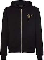 Giuseppe Zanotti Embroidered Logo Zip Hoodie Black ERU2013001 Giuseppe Zanotti Embroidered Logo Zip Hoodie Black ERU2013001