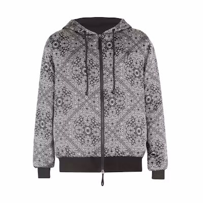 Giuseppe Zanotti Floral Print Zip Hoodie Jacket Men’s Black ERU1002002