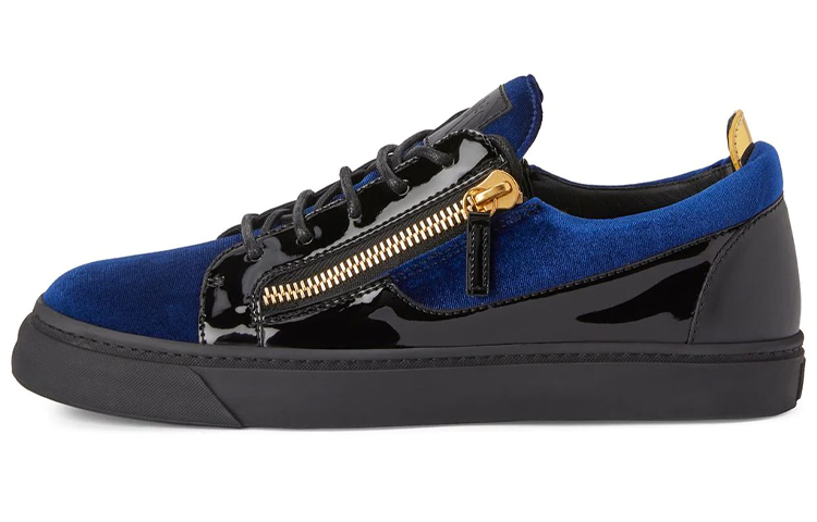 Giuseppe Zanotti Frankie 'Metallic Double Zipper - Black Blue'