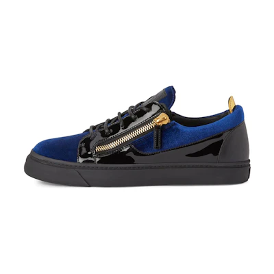Giuseppe Zanotti Frankie 'Metallic Double Zipper - Black Blue'