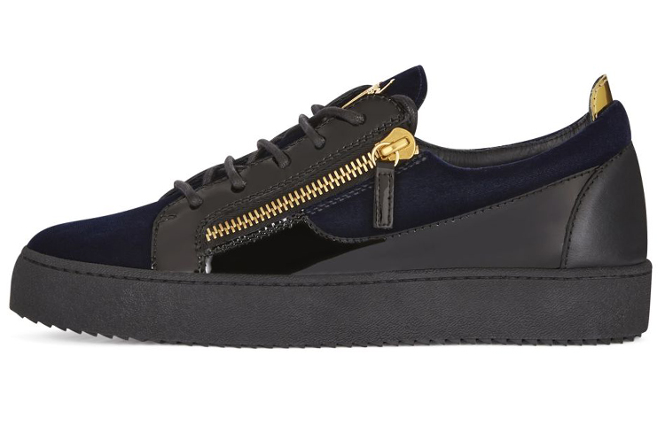 Buy Giuseppe Zanotti Frankie 'Navy Black Velvet' Lelaki Navy Black Velvet Sneakers RU00092001