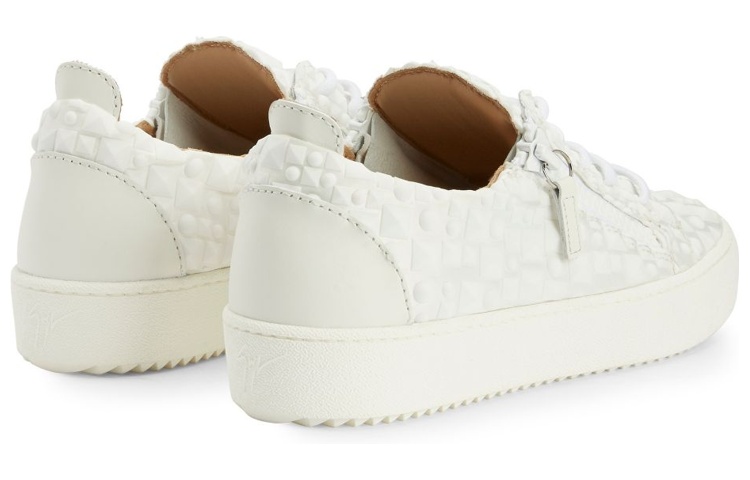 Shop 朱塞佩·萨诺第 白色低帮真皮运动鞋 RM30014002