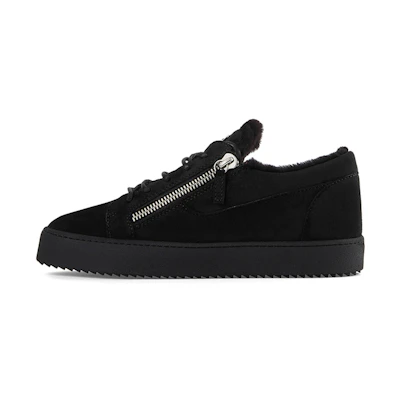 Giuseppe Zanotti Frankie Low 'Black Leather Suede'