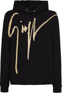 ジュゼッペザノッティ FW22 刺繍ロゴ入りブラックフーディー IRU2010001 Order ジュゼッペザノッティ FW22 刺繍ロゴ入りブラックフーディー IRU2010001