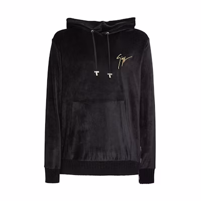 Giuseppe Zanotti FW22 Logo Embroidered Hoodie Black Pullover IRU2006001