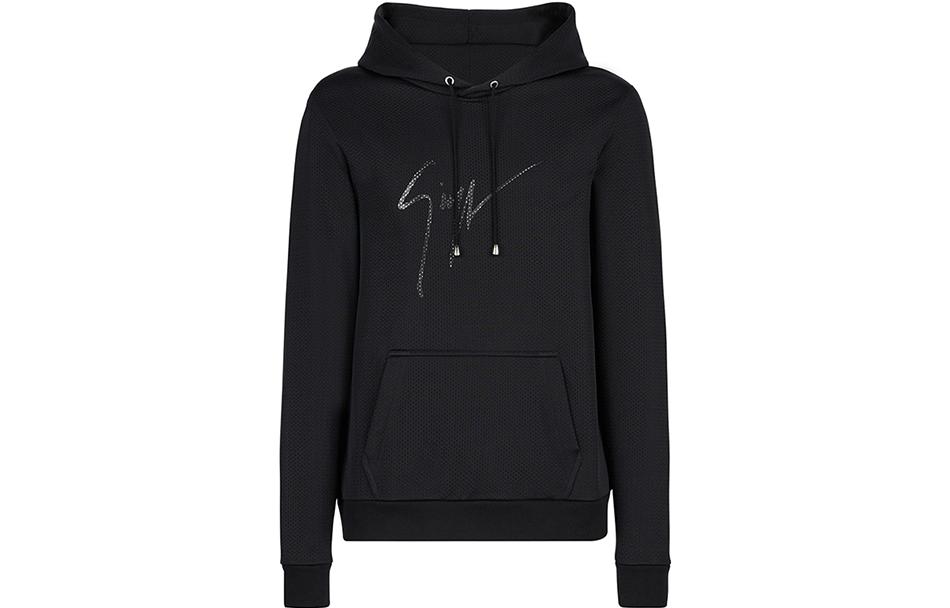 Giuseppe Zanotti FW23 Black Hoodie with Logo Print IRU3002001