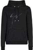 Giuseppe Zanotti FW23 Black Hoodie with Logo Print IRU3002001 Giuseppe Zanotti FW23 Black Hoodie with Logo Print IRU3002001