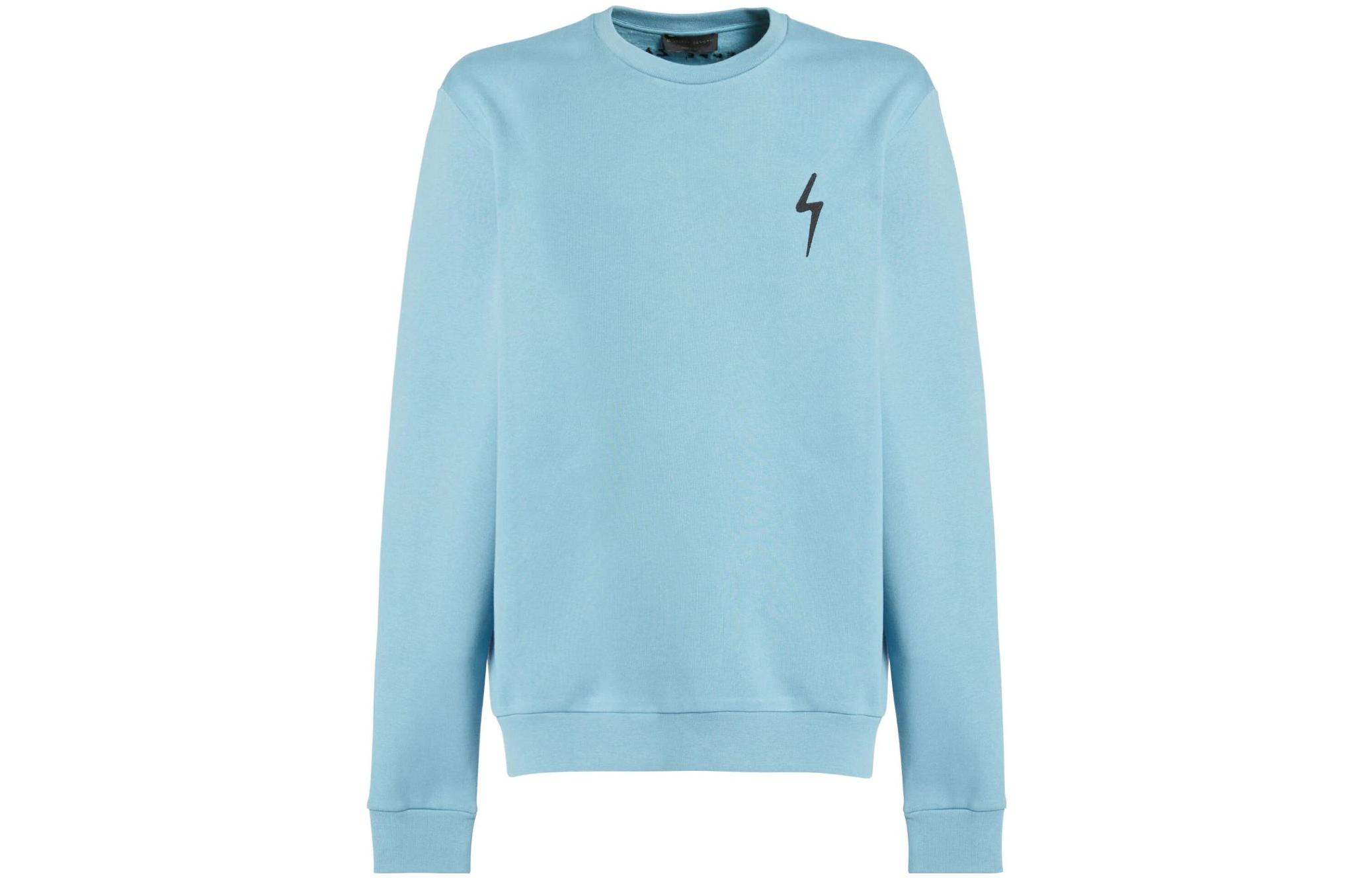 Giuseppe Zanotti FW23 Solid Color Logo Print Crewneck Sweatshirt Blue IRU2012K01