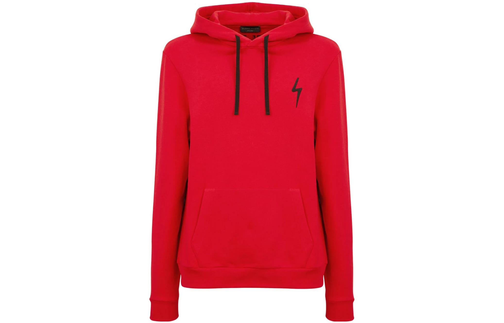 Giuseppe Zanotti FW23 Solid Hoodie with Patterned Patches and Drawstring IRU2013K05