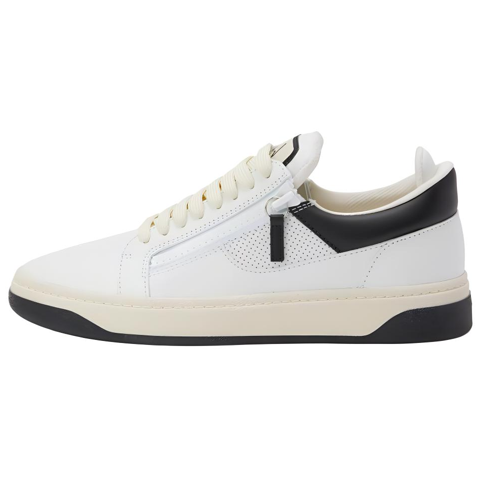 Giuseppe Zanotti GZ94 White Leather Low-Top Sneakers with Zipper for Men RU40009001