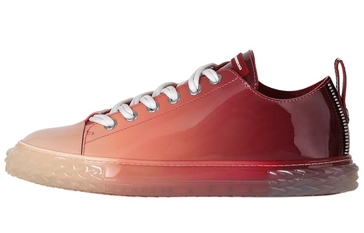 Giuseppe Zanotti GZ Blabber Orange Low-Top Leather Sneakers for Men RM10012 Orange Red Color