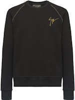 Giuseppe Zanotti GZ Black Logo Embroidered Crewneck Long Sleeve Sweatshirt Men IRU0011001 Giuseppe Zanotti GZ Black Logo Embroidered Crewneck Long Sleeve Sweatshirt Men IRU0011001