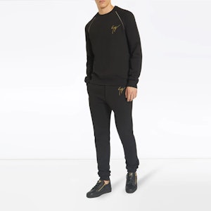 Giuseppe Zanotti GZ Hitam Logo Sulam Crewneck Lengan Panjang Sweatshirt Lelaki IRU0011001 Shop Giuseppe Zanotti GZ Hitam Logo Sulam Crewneck Lengan Panjang Sweatshirt Lelaki IRU0011001