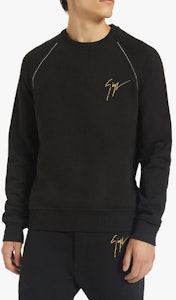 Giuseppe Zanotti GZ Hitam Logo Sulam Crewneck Lengan Panjang Sweatshirt Lelaki IRU0011001 Details for Giuseppe Zanotti GZ Hitam Logo Sulam Crewneck Lengan Panjang Sweatshirt Lelaki IRU0011001