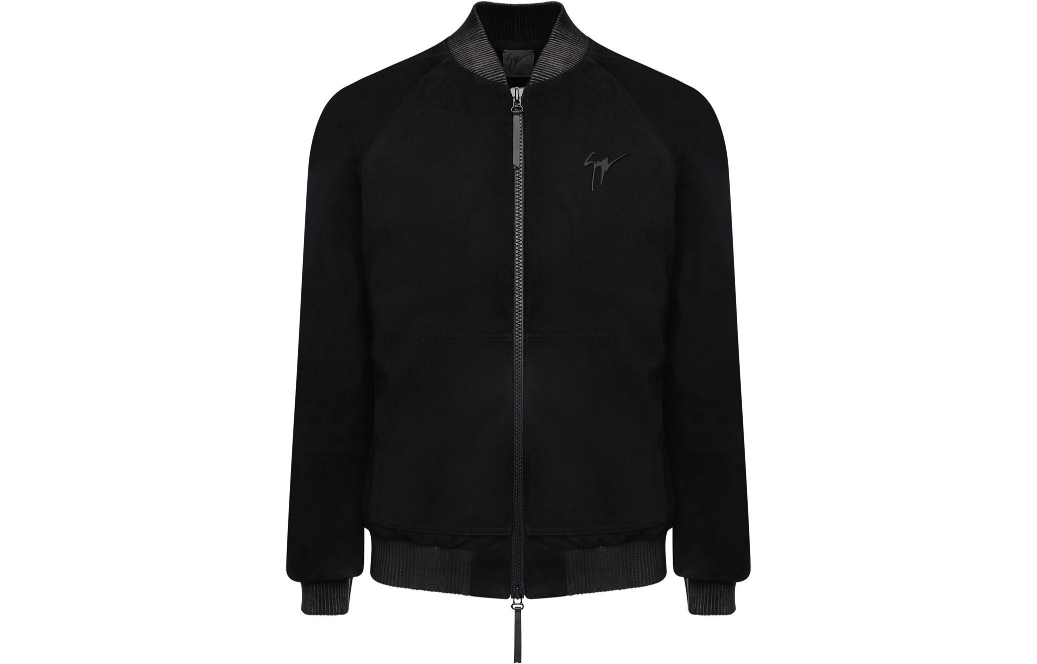 Giuseppe Zanotti GZ Black Ribbed Zip-Up Jacket Long Sleeve Outerwear ERU8015K01