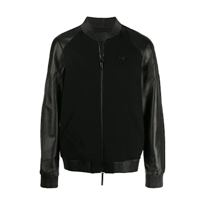 Giuseppe Zanotti GZ Black Solid Zip-Up Biker Jacket ERU9000