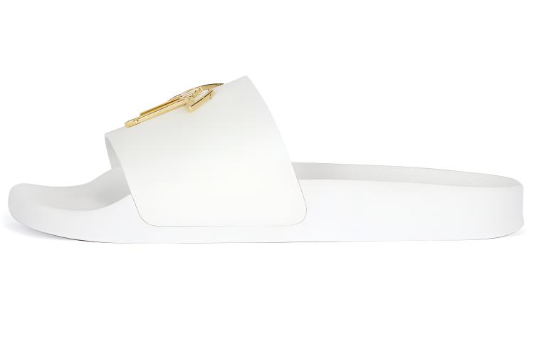 Giuseppe Zanotti GZ Brett Leather Slide Sandals White Luxury Summer Slides RM90068046