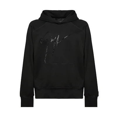 Giuseppe Zanotti GZ FW22 Crystal Logo Black Hoodie - Casual Fashion Sweater IRU2000002