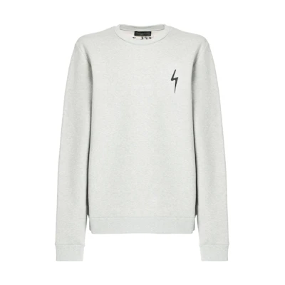 Giuseppe Zanotti GZ FW23 Solid Logo Embroidered Crewneck Sweatshirt Grey Mens IRU2012K03