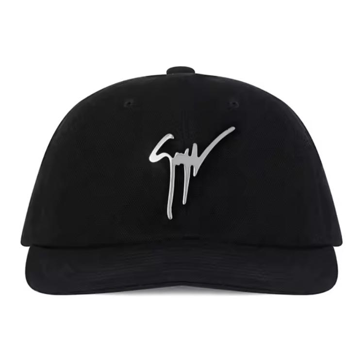 Lookbook Giuseppe Zanotti GZ 標誌黑色金屬棉質棒球帽 男款 IAU0007002