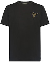 Giuseppe Zanotti GZ Logo Embroidered Black Crewneck T-Shirt for Men. IRU0007001 Giuseppe Zanotti GZ Logo Embroidered Black Crewneck T-Shirt for Men. IRU0007001