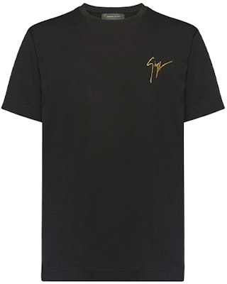 ジュゼッペザノッティ メンズ GZロゴ刺繍入りブラッククルーネックTシャツ. IRU0007001 Buy ジュゼッペザノッティ メンズ GZロゴ刺繍入りブラッククルーネックTシャツ. IRU0007001