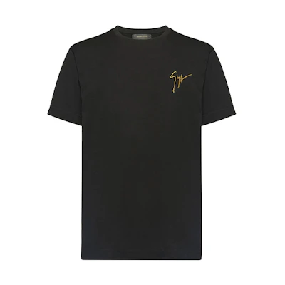 Giuseppe Zanotti GZ Logo Embroidered Black Crewneck T-Shirt for Men. IRU0007001