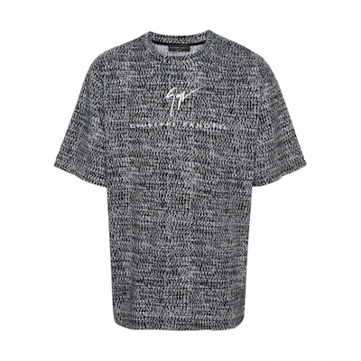Giuseppe Zanotti GZ Monogram Print Crewneck T-Shirt Black Mens. ERU4001002