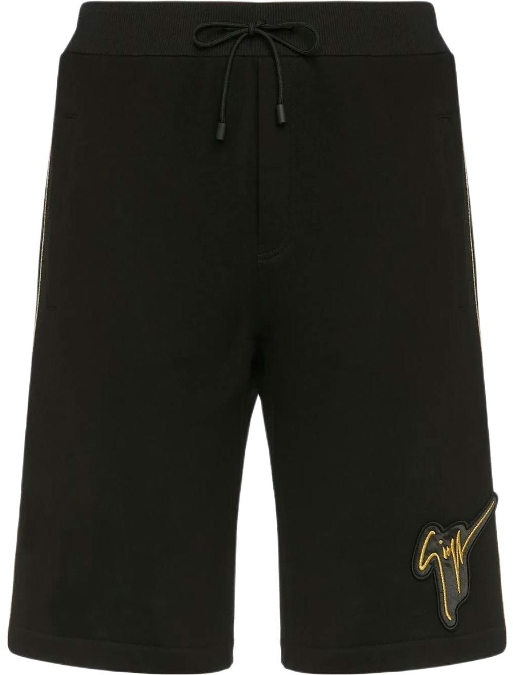 giuseppe-zanotti-gz-ss-22-black-loose-fit-logo-patch-casual-shorts-eru-2001001