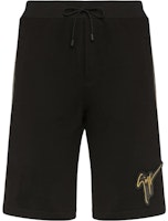 Giuseppe Zanotti GZ SS22 Black Loose Fit Logo Patch Casual Shorts ERU2001001 Giuseppe Zanotti GZ SS22 Black Loose Fit Logo Patch Casual Shorts ERU2001001