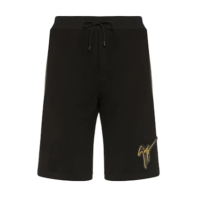 Giuseppe Zanotti GZ SS22 Black Loose Fit Logo Patch Casual Shorts ERU2001001