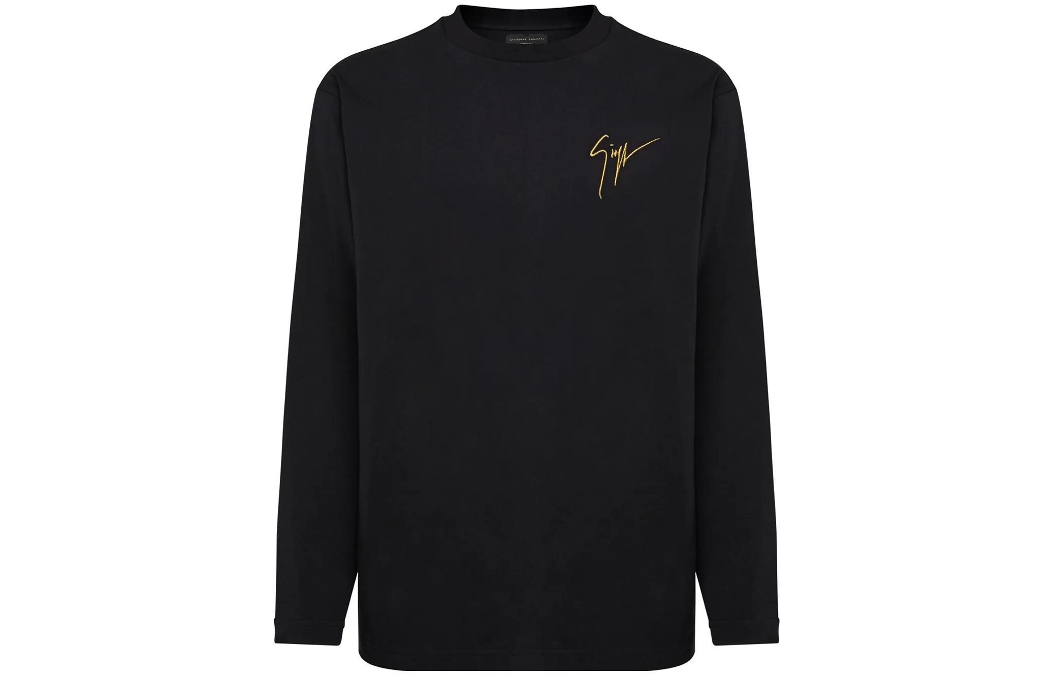 Giuseppe Zanotti GZ SS22 Black Pullover Sweatshirt with Logo Embroidery Men IRU1010001