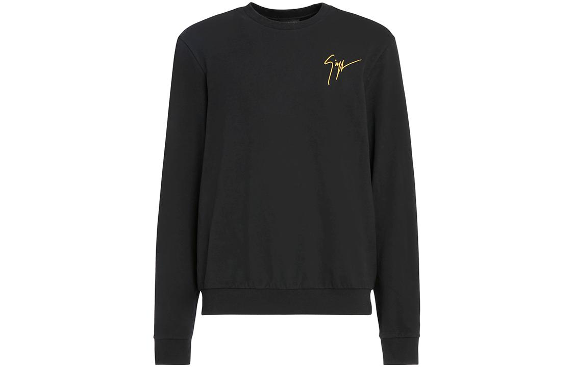 Giuseppe Zanotti GZ SS23  Black Rhinestone Crewneck Sweatshirt Long Sleeve ERU3011001