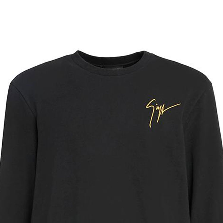 Purchase ジュゼッペザノッティ GZ SS23 ブラック ラインストーン クルーネック スウェットシャツ 長袖 ERU3011001