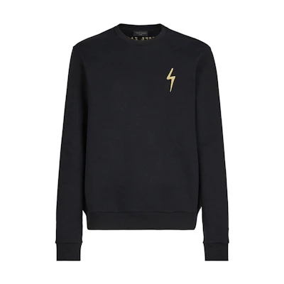 Giuseppe Zanotti GZ SS23 Black Logo Embroidered Crewneck Sweatshirt for Men ERU2017H01