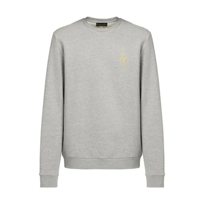 Giuseppe Zanotti GZ SS23 Grey Logo Embroidered Crewneck Sweatshirt ERU2017H02