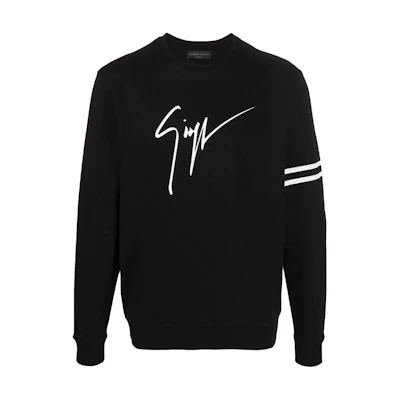 Giuseppe Zanotti GZ SS23 Logo Print Crewneck Sweatshirt Black Casualwear ERU3012002
