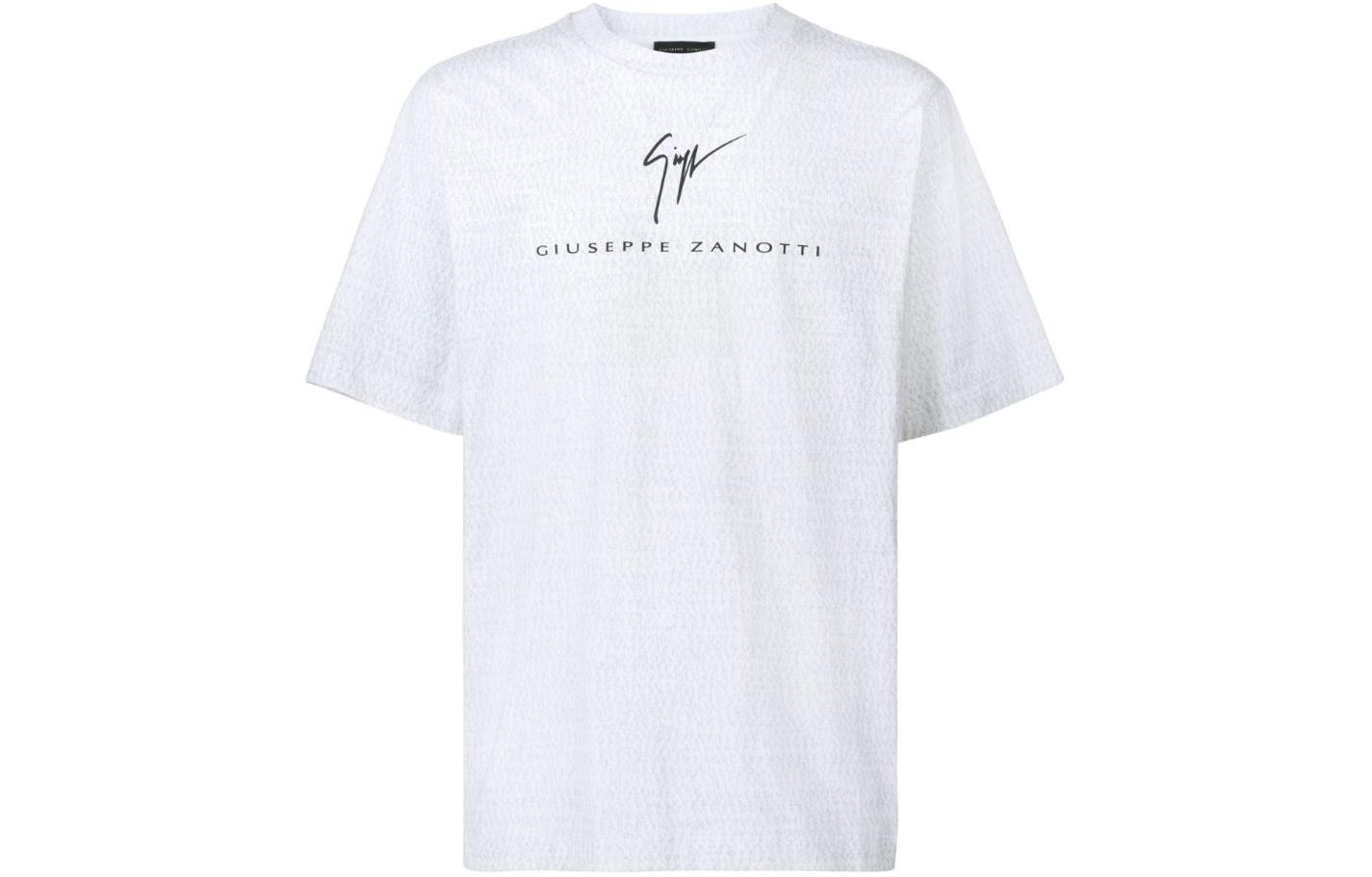 Order ジュゼッペ・ザノッティ GZ SS24 レタープリント クルーネックTシャツ メンズ チョークホワイト ERU4001001